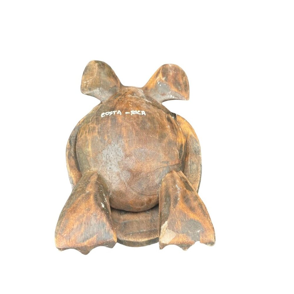 Vintage Folk Art Painted Wood Sea Turtle Candle Holder Costa Rica - Picture 6 of 8